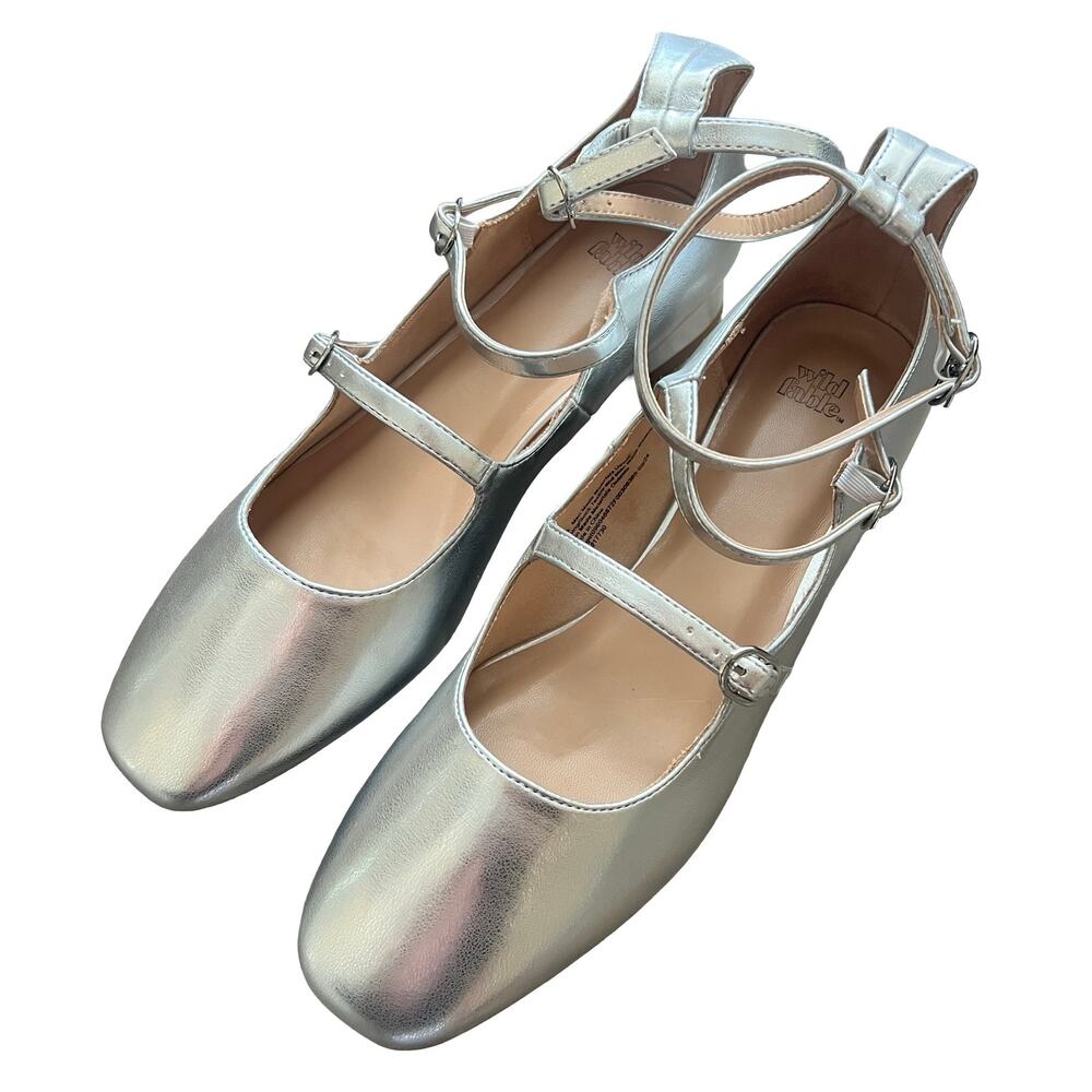 WILD FABLE Liia Multi-Strap Mary Jane Heels Silver - Picture 2 of 5